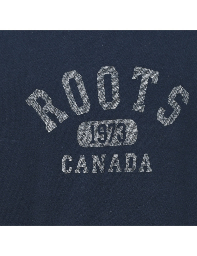 Roots Canada Navy Printed Sweatshirt - M