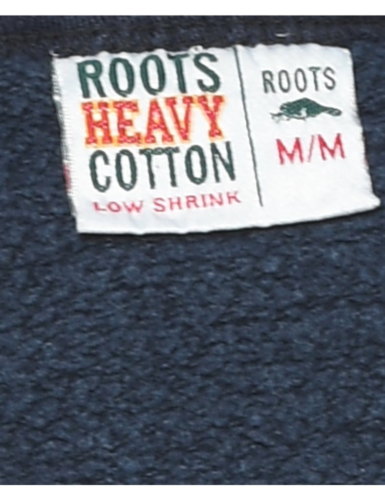 Roots Canada Navy Printed Sweatshirt - M