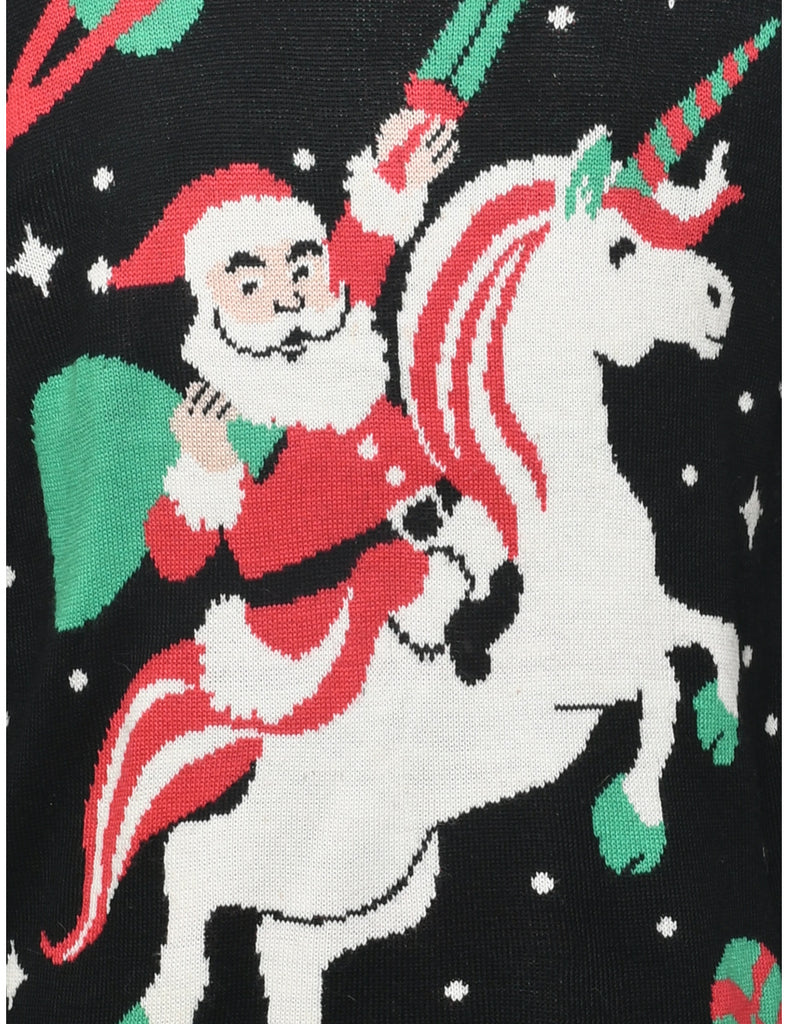 Santa Claus Unicorn Christmas Jumper - M