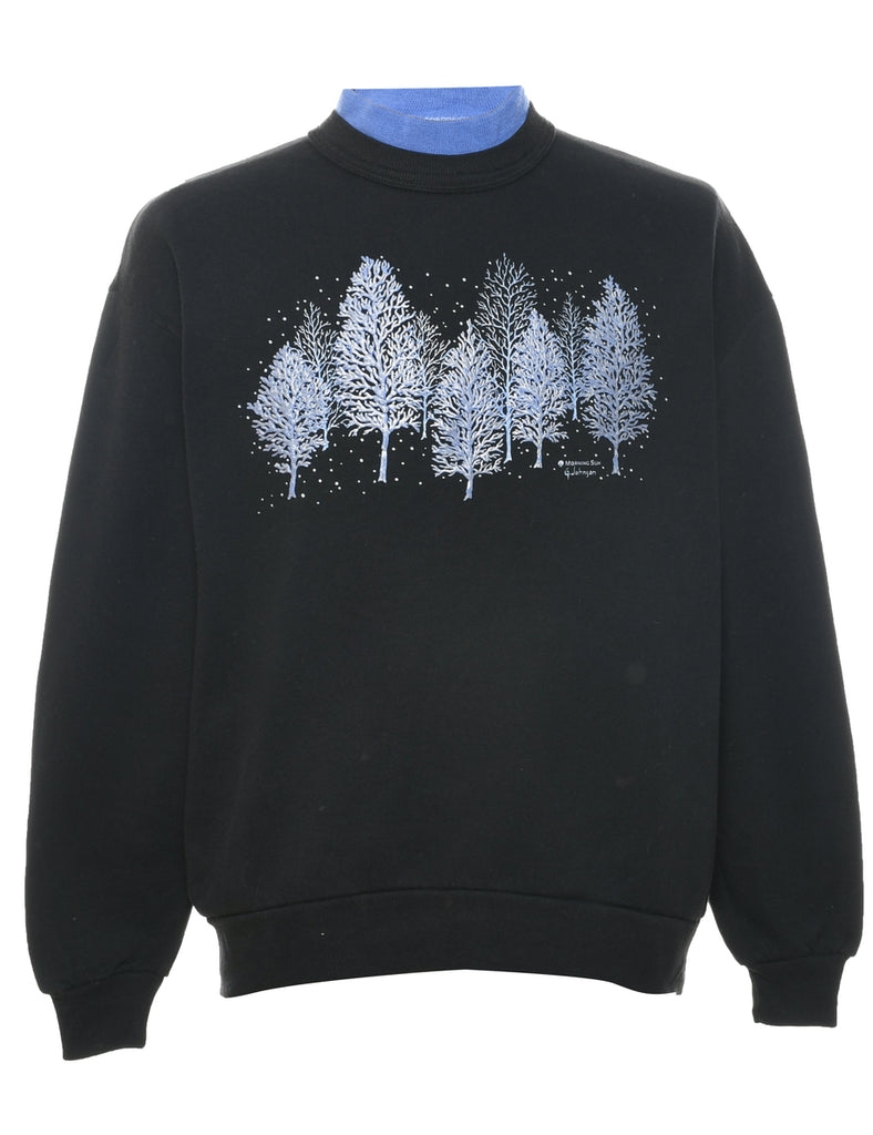 Snowfall Design Christmas Sweatshirt - L