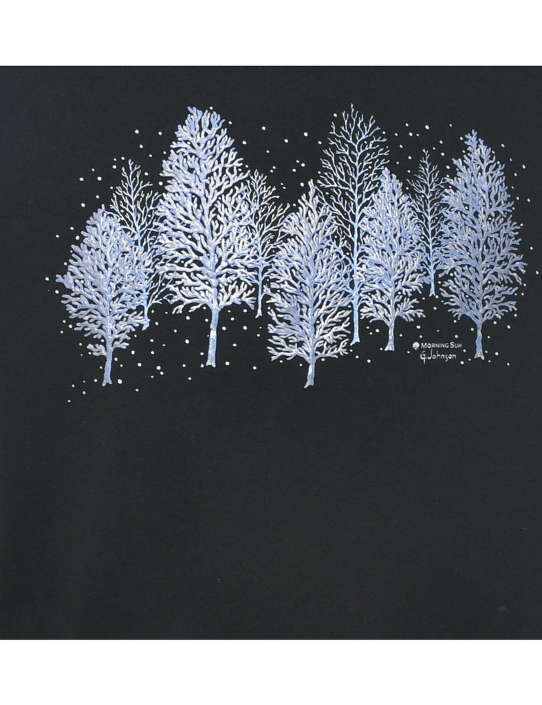 Snowfall Design Christmas Sweatshirt - L