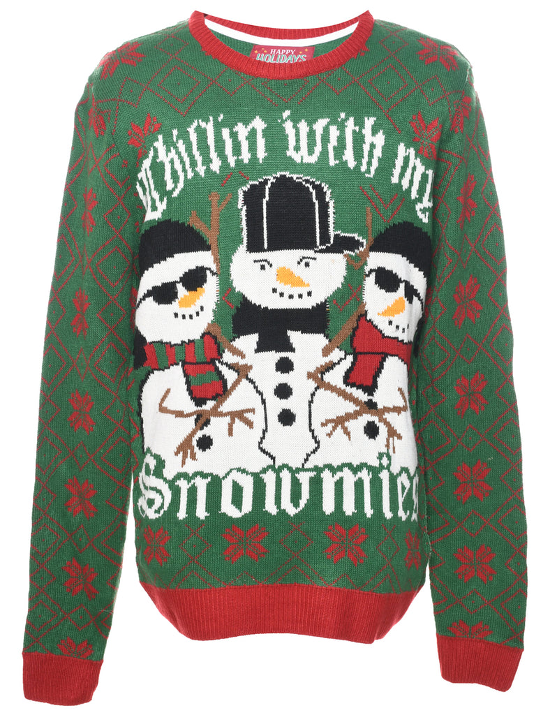 Snowman Christmas Jumper - L