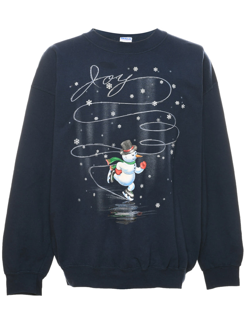 Snowman Christmas Sweatshirt - L