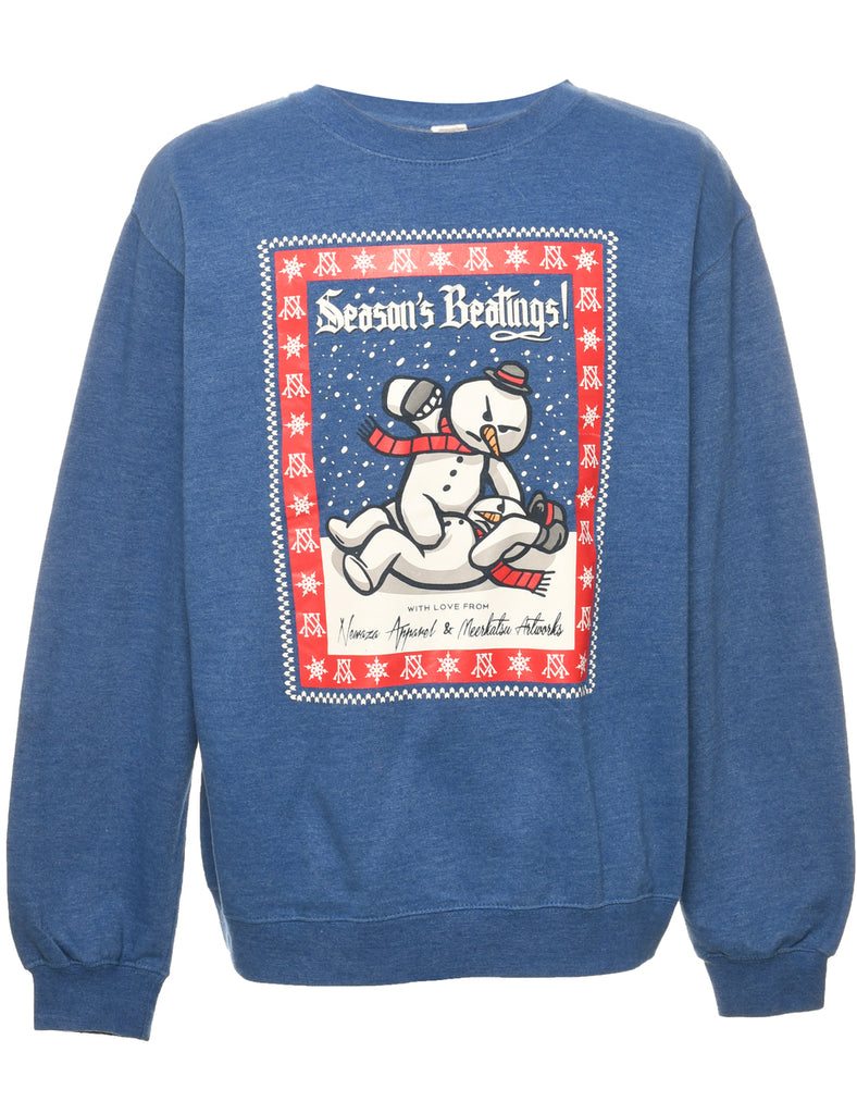 Snowman Christmas Sweatshirt - L