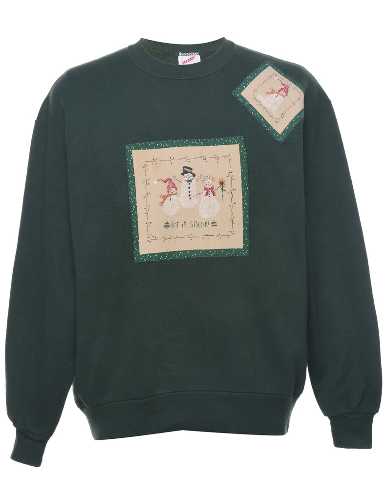 Snowman Christmas Sweatshirt - L