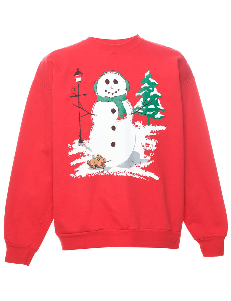 Snowman Christmas Sweatshirt - L