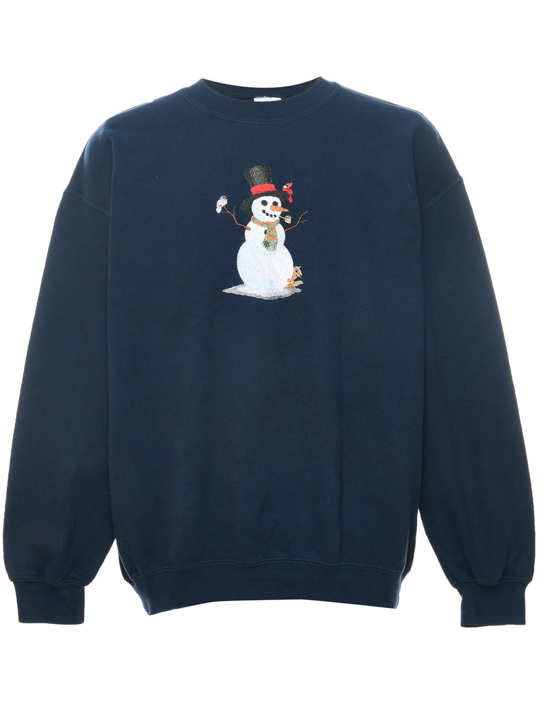 Snowman Christmas Sweatshirt - L