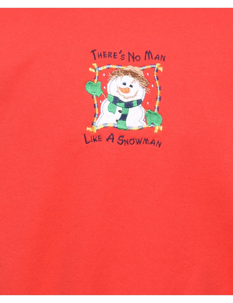 Snowman Christmas Sweatshirt - L