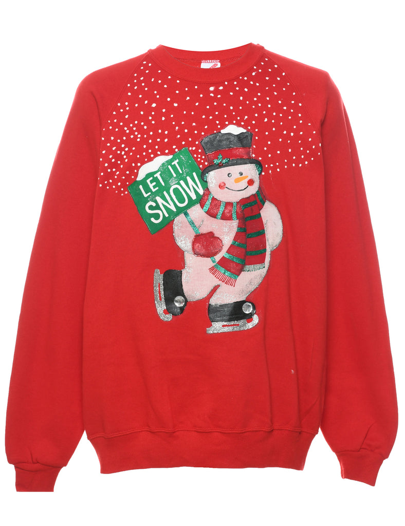 Snowman Glitter Christmas Sweatshirt - XXL