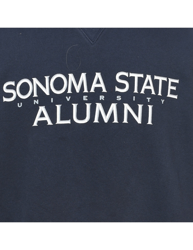 Sonoma State University Navy & White Printed Sweatshirt - XL