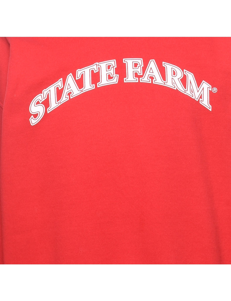 State Farm Printed Red & White Sweatshirt - L