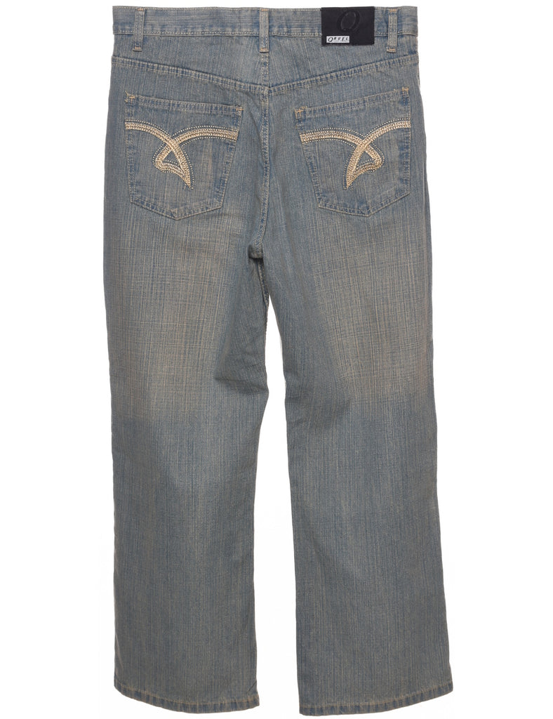 Stone Wash Straight Fit Jeans - W36 L30