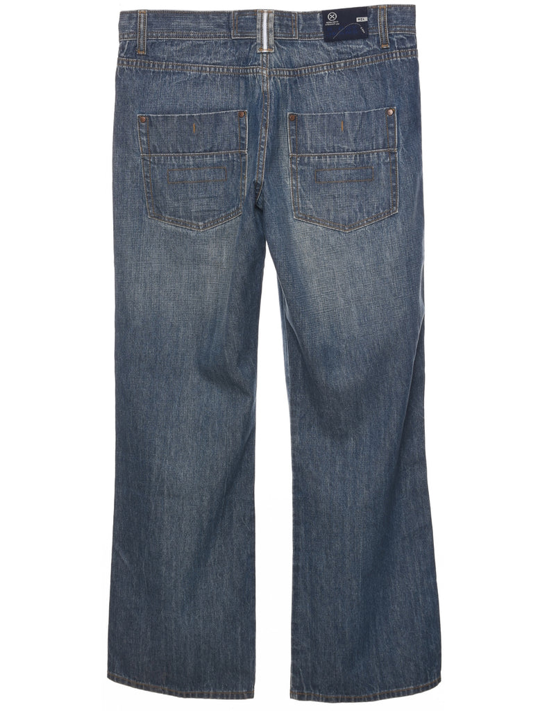 Stone Wash Straight Fit Jeans - W38 L34