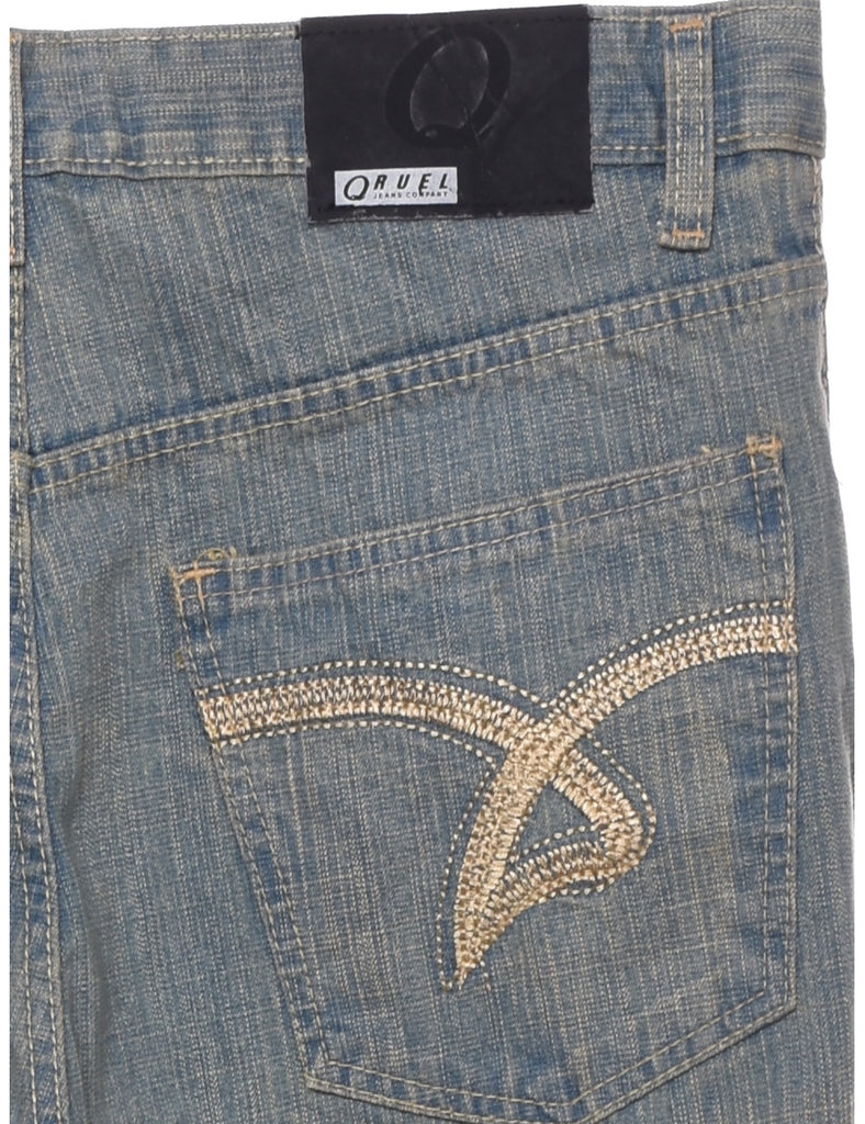 Stone Wash Straight Fit Jeans - W36 L30