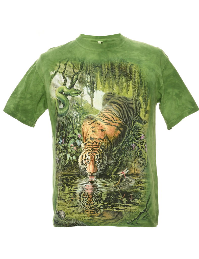 The Mountain Tiger Print T-Shirt - L