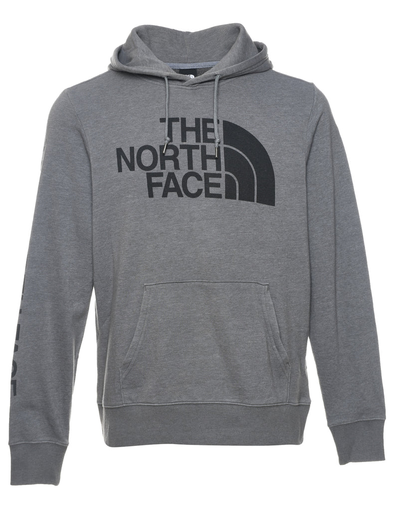 The North Face Grey & Black Printed Hoodie - M