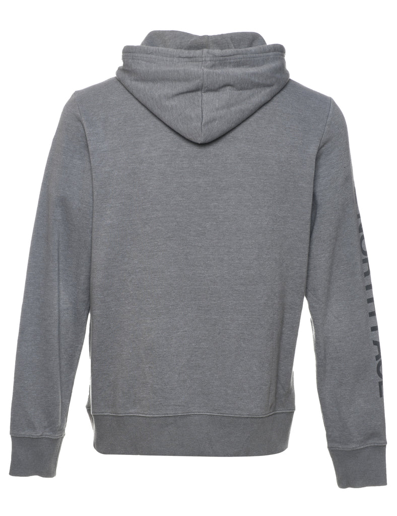 The North Face Grey & Black Printed Hoodie - M