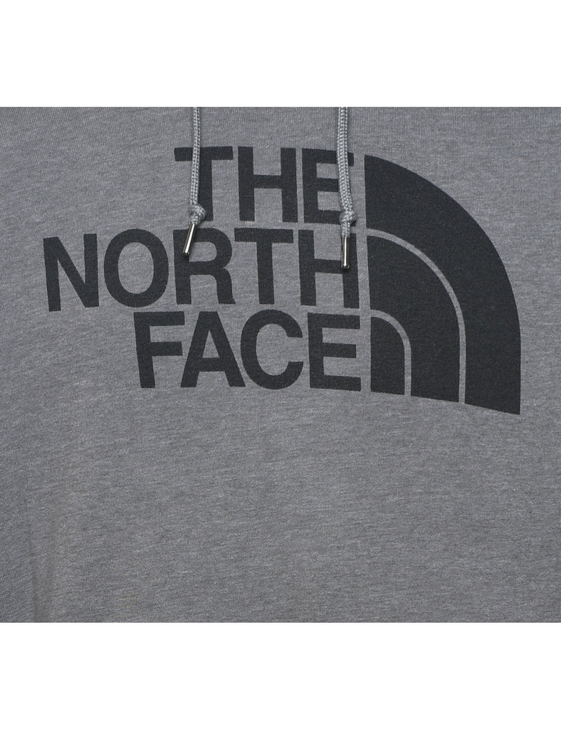 The North Face Grey & Black Printed Hoodie - M