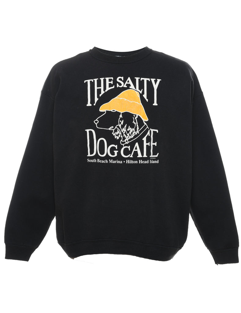 The Salty Dog Cafe Black & Yellow Printed Sweatshirt - XL
