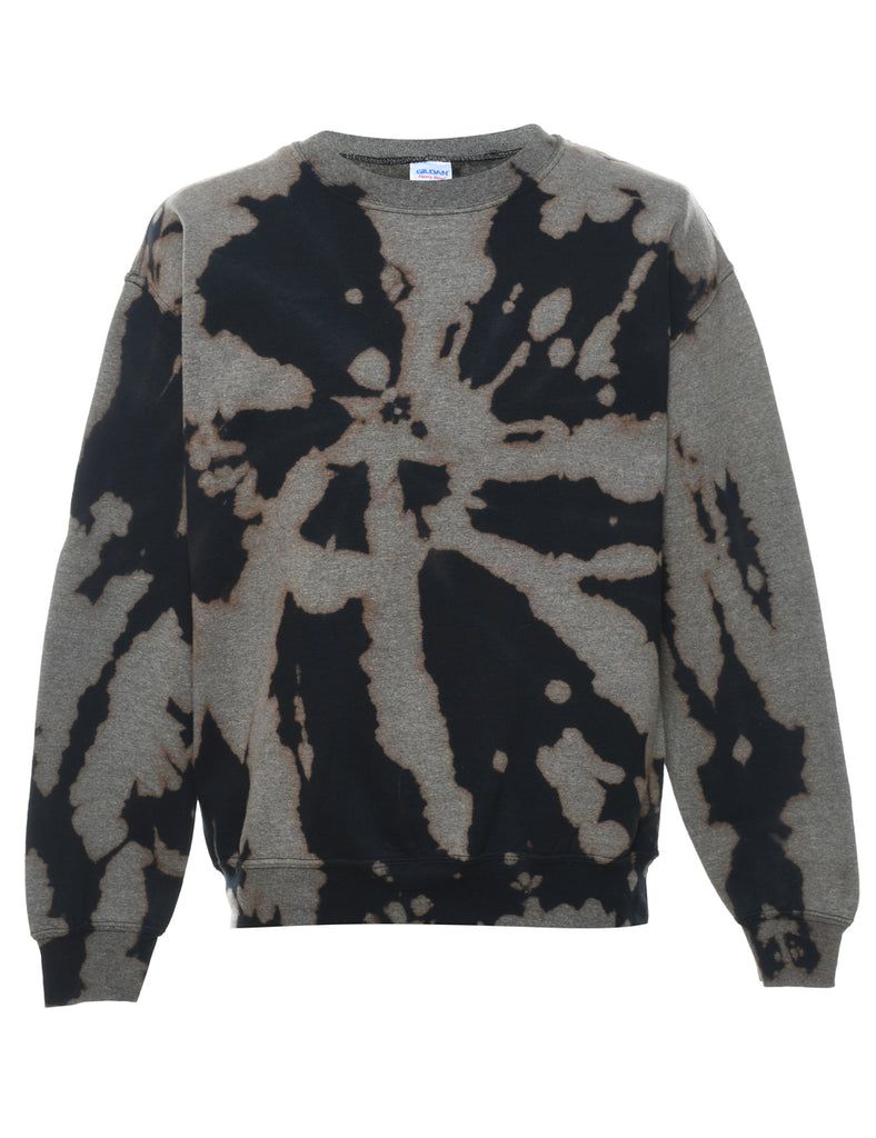 Tie-dye Black & Grey Sweatshirt - M