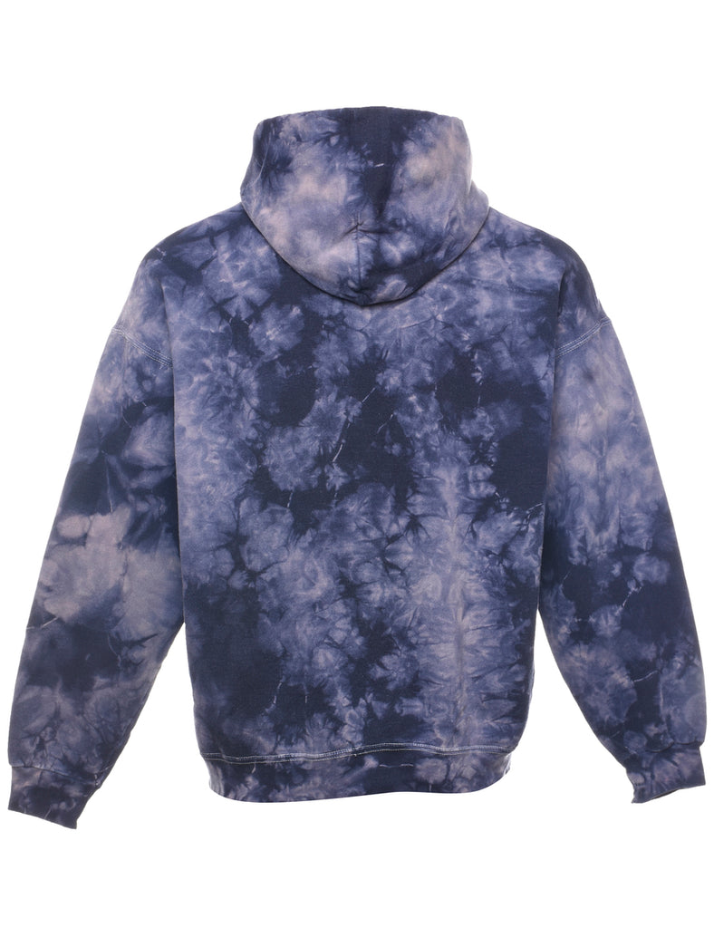 Tie-Dye Design Blue & Grey Hoodie - M