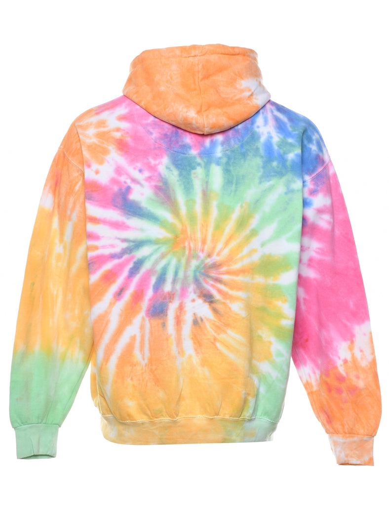 Tie-dye Multi-Colour Be Kind Printed Hoodie - L