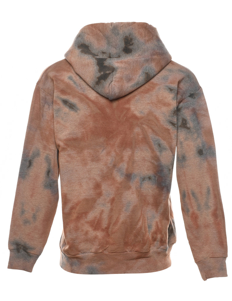 Tie-dye National Champions Light Brown & Grey Hoodie - S