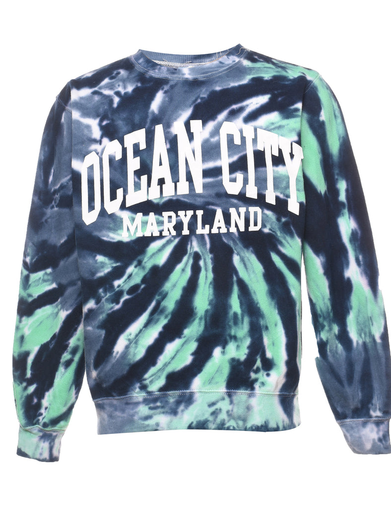 Tie-Dye Ocean City Maryland Design Sweatshirt - S