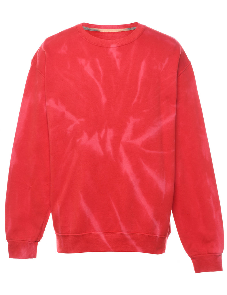 Tie-dye Red Printed Sweatshirt - M