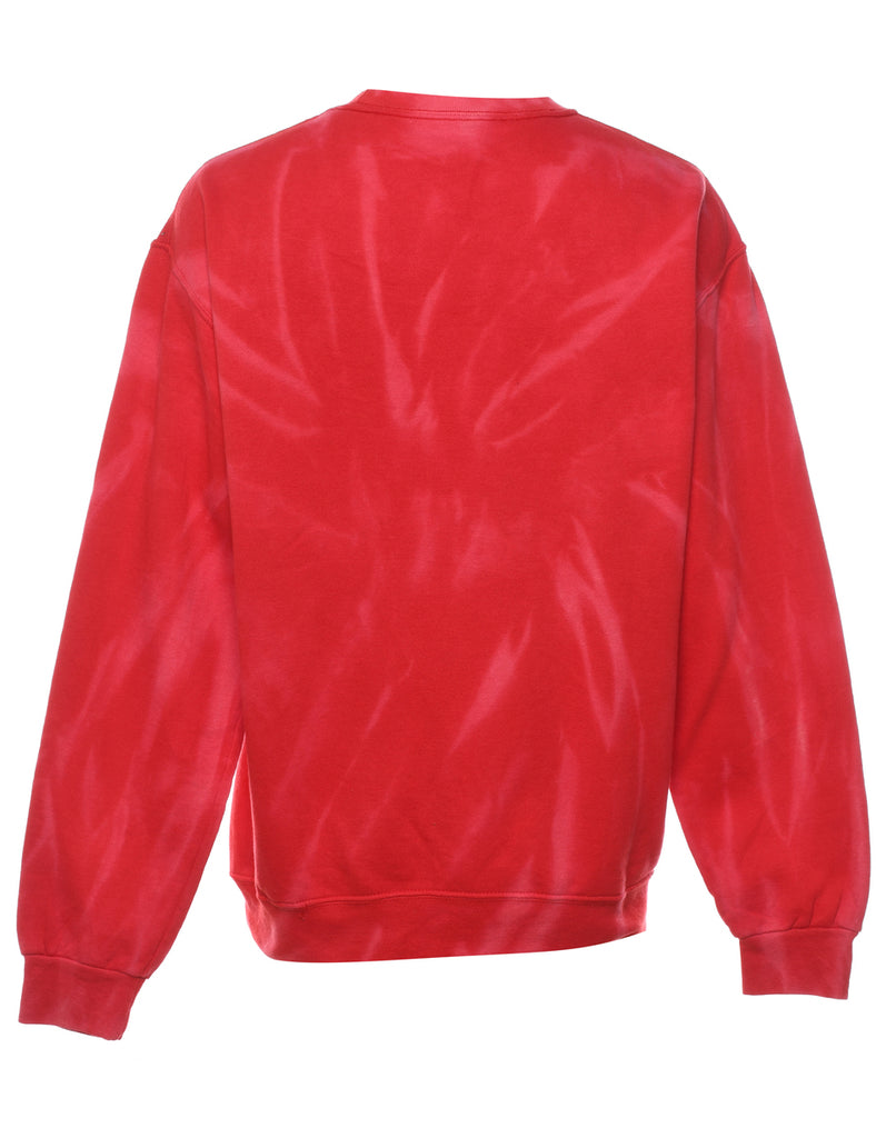 Tie-dye Red Printed Sweatshirt - M