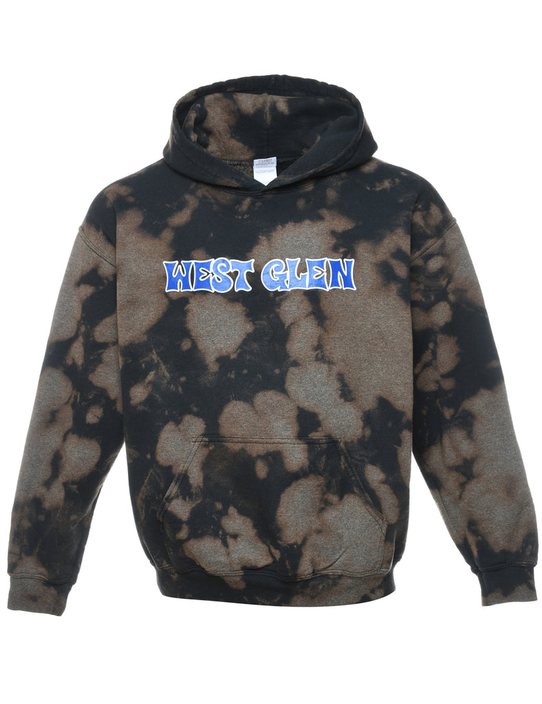 Tie-dye West Glen Grey & Navy Printed Hoodie - L