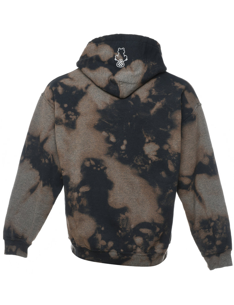 Tie-dye West Glen Grey & Navy Printed Hoodie - L