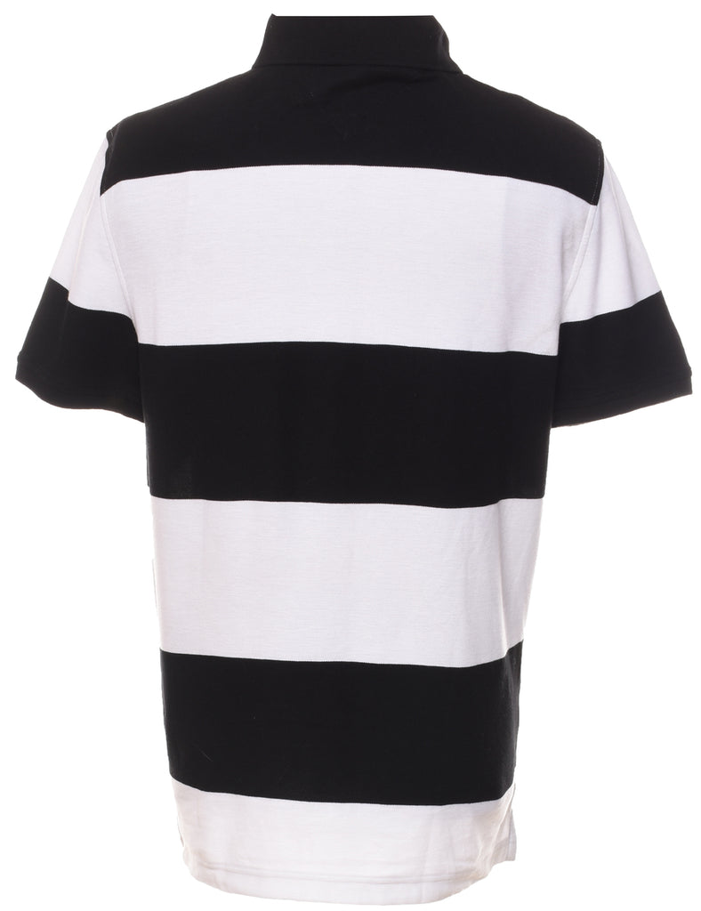 Tommy Hilfiger 1990s Black & White Polo Shirt - L