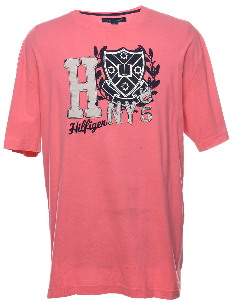 Tommy Hilfiger Pink Printed T-shirt - XL