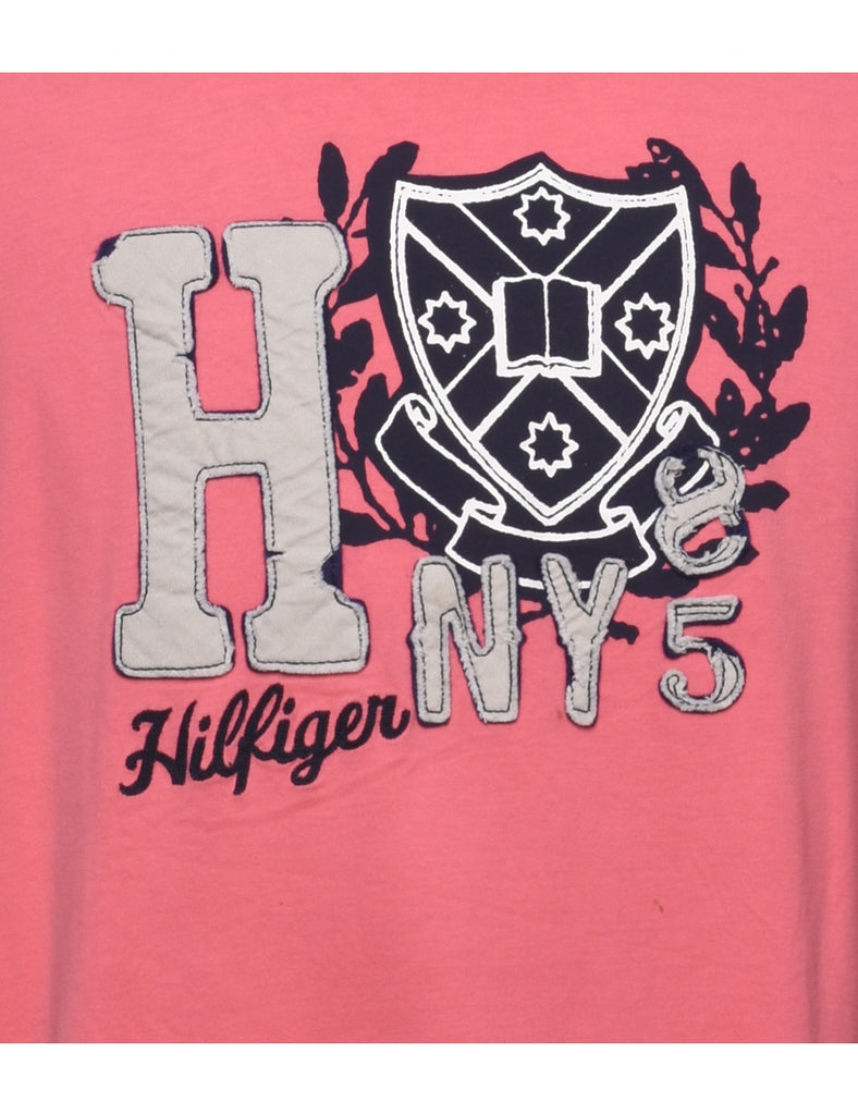 Tommy Hilfiger Pink Printed T-shirt - XL