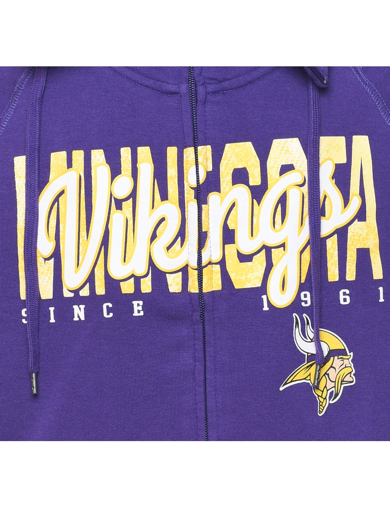 Vikings Design Purple & Yellow Hooded Sweatshirt - M