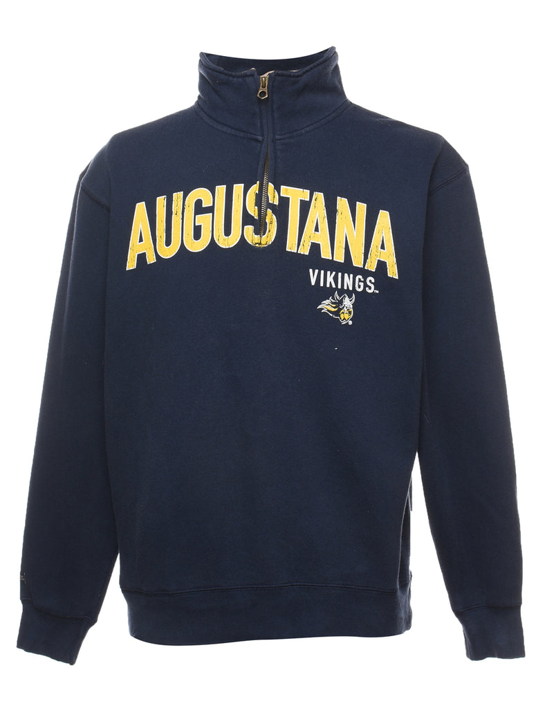 Vikings Quarter-Zip Navy & Yellow Sweatshirt - M