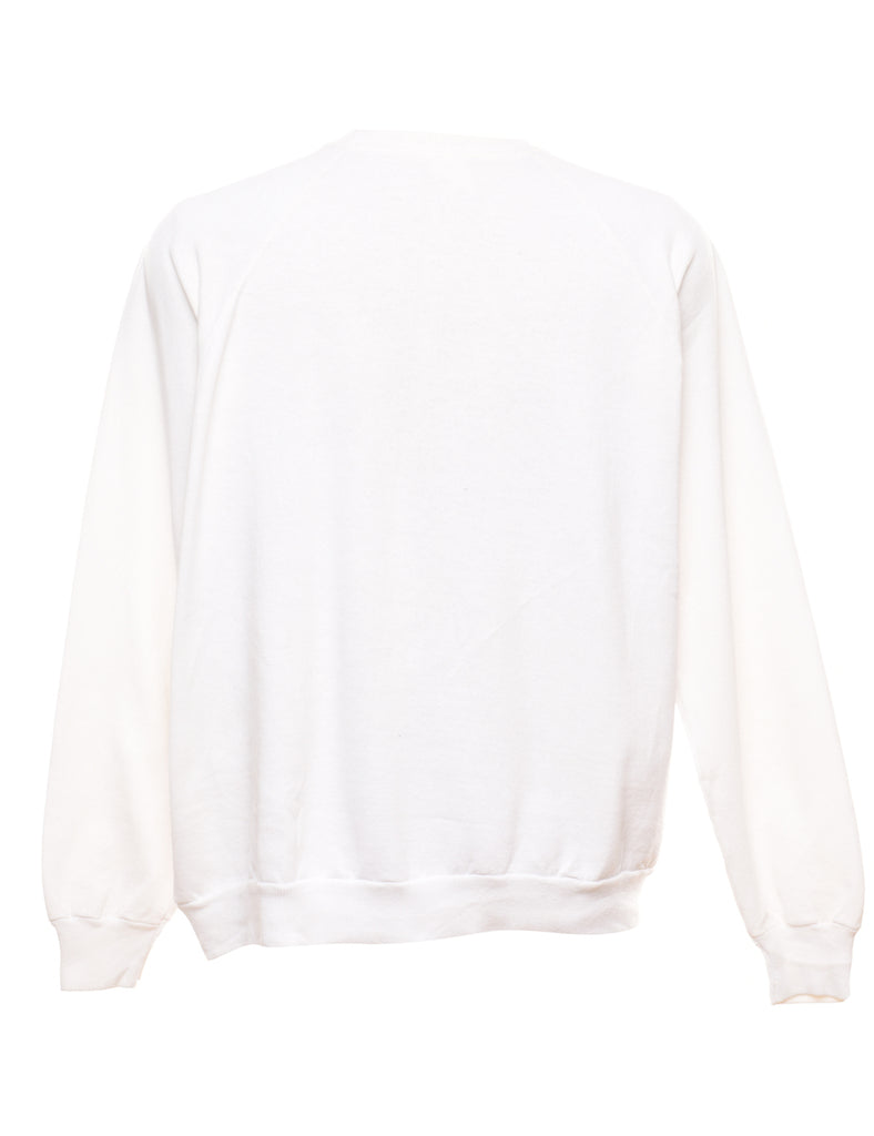 White Printed Sweatshirt - XL