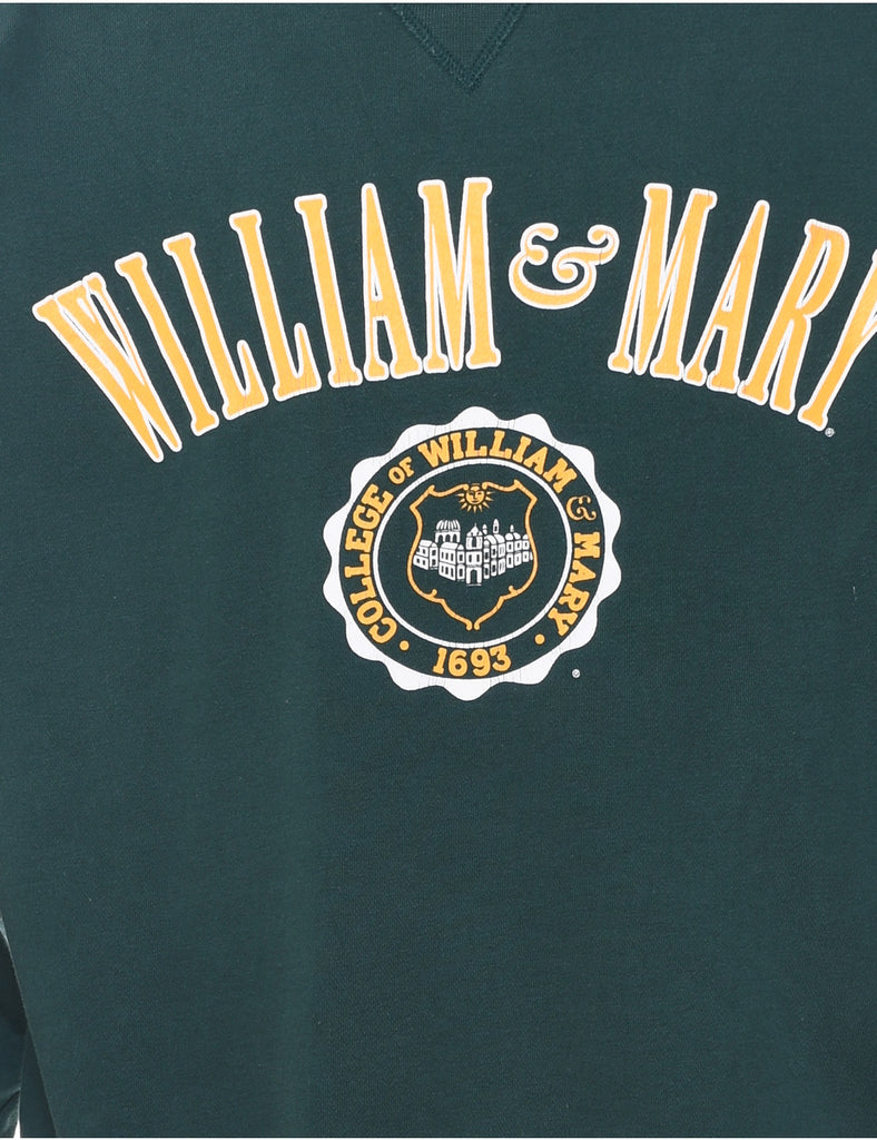 William & Mary College Green & Yellow Printed Sweatshirt - M