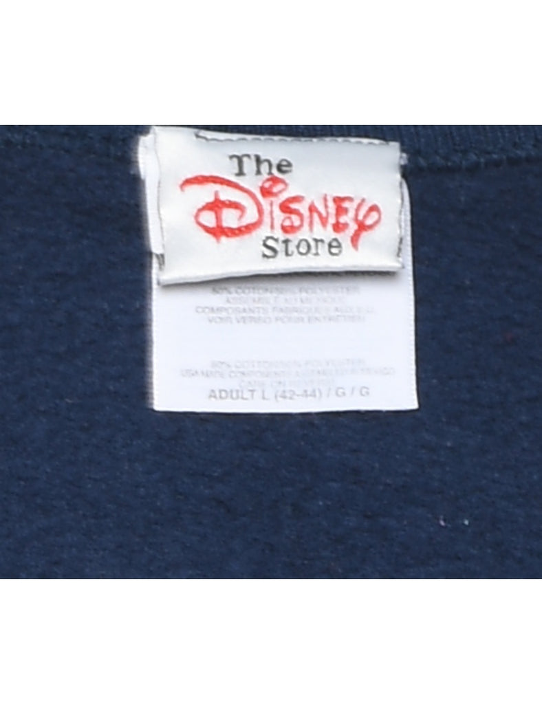 Winnie The Pooh Navy New York Design Cartoon Sweatshirt - L