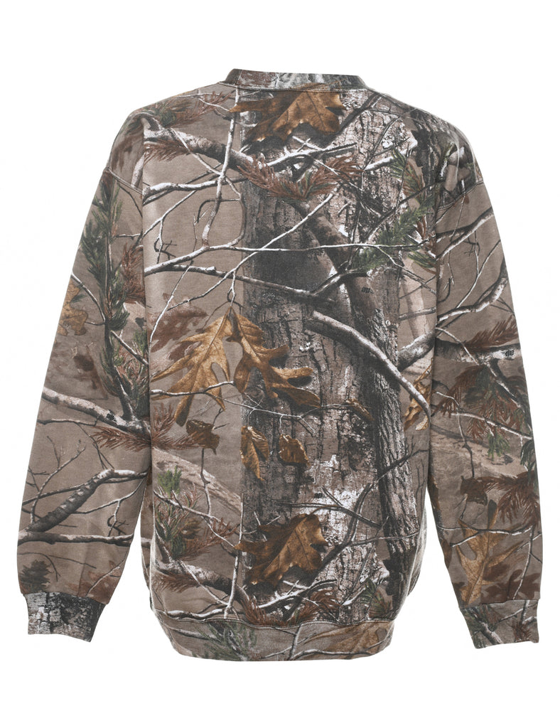 Woodland Camouflage Printed Sweatshirt - L