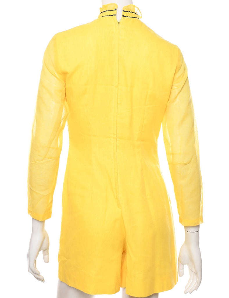 1960s High Neck Yellow Playsuit - M