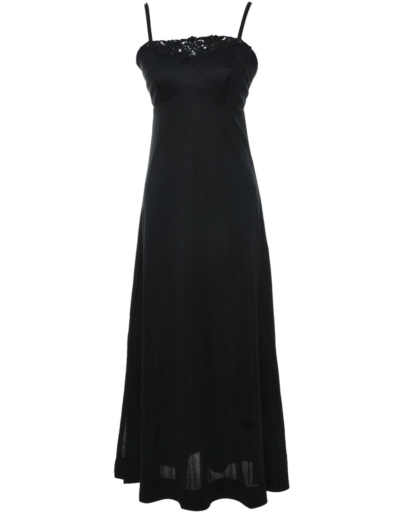 1970s Black Maxi Dress - XS