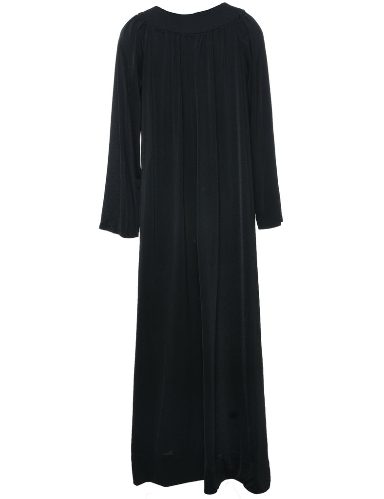 1970s Black Maxi Dress - L