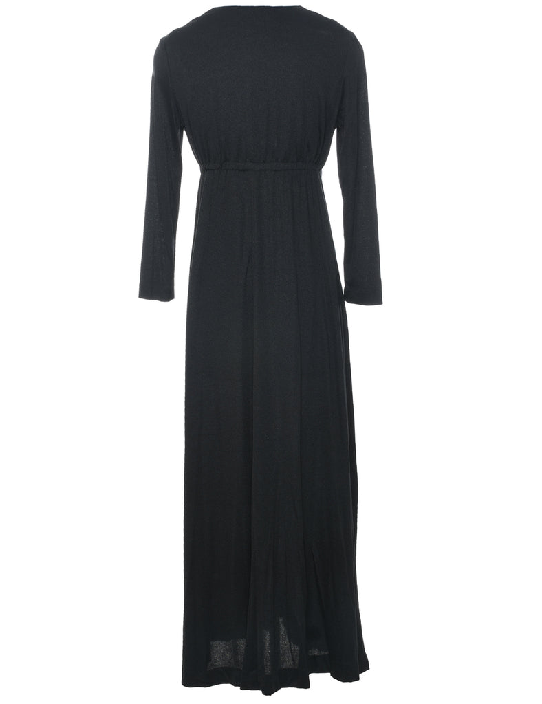 1970s Black Maxi Dress - S