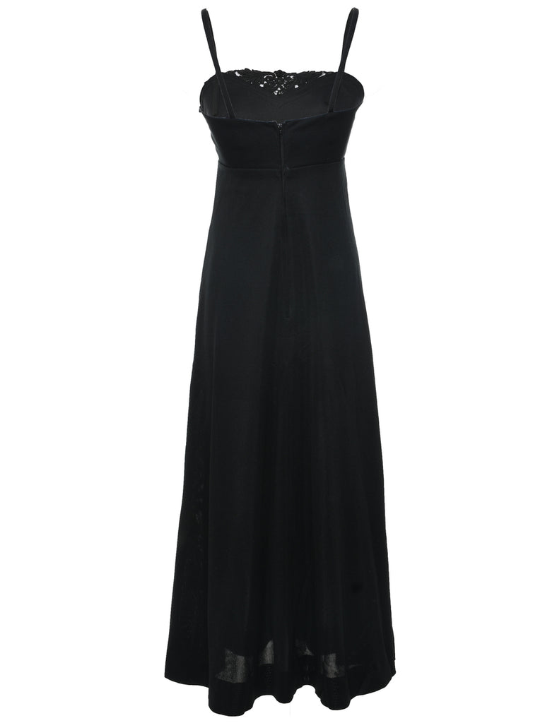 1970s Black Maxi Dress - XS