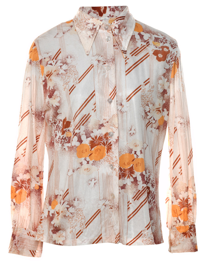 1970s Floral Shirt - L