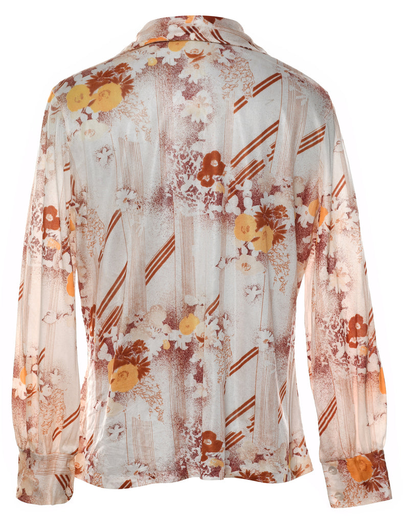 1970s Floral Shirt - L