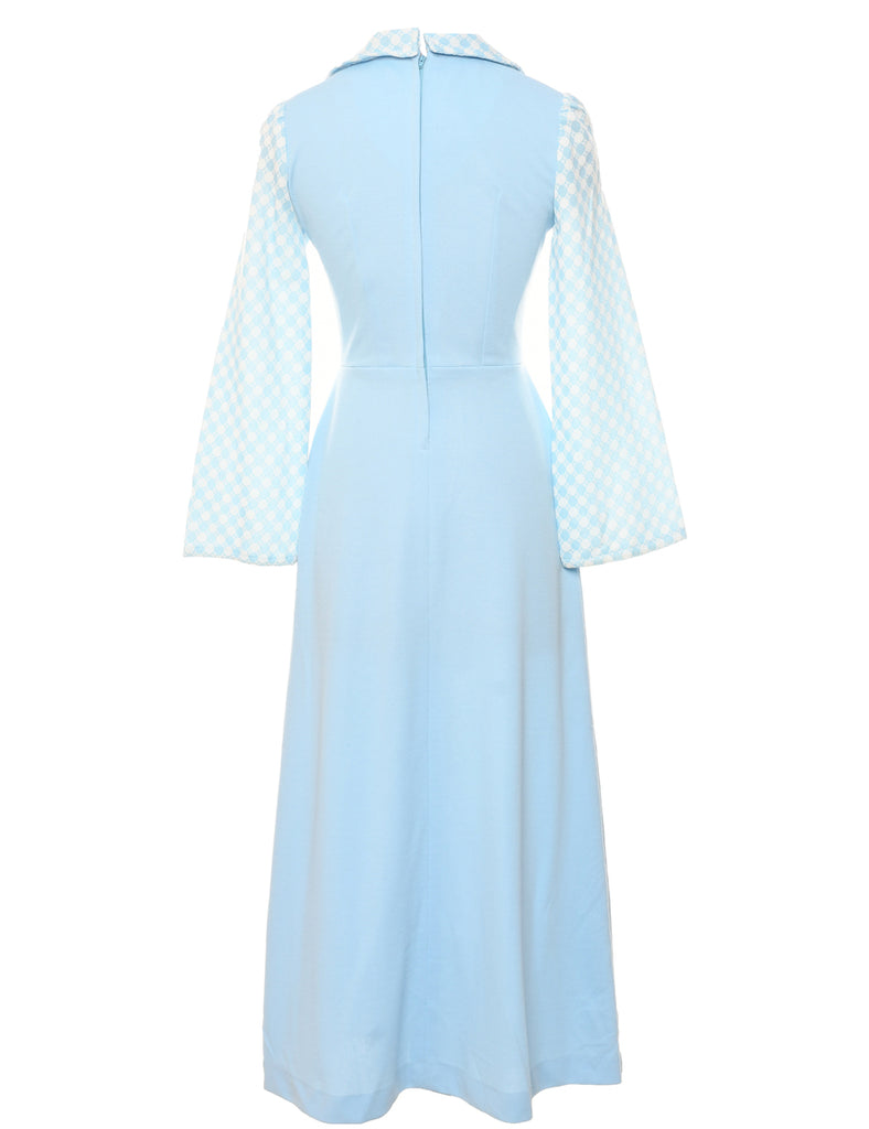 1970s Light Blue Maxi Dress - S