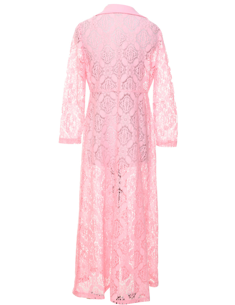 1970s Pale Pink Maxi Dress - L